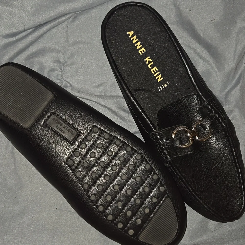 Anne Klein Iflex Sz 8.5 Black Mules - Picture 3 of 5